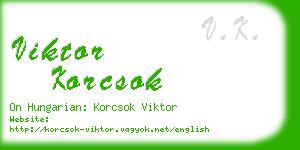 viktor korcsok business card